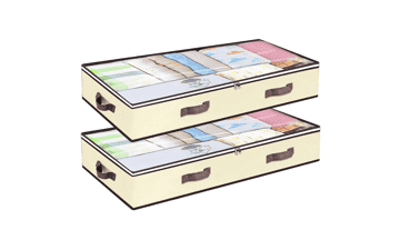 Under Bed Storage Containers - 90L 2-Pack - Closet Organizers with Clear Window