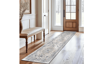 Washable Boho Area Rug - 2x8 Beige Blue - BESTSWEETIE