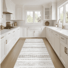 Washable Grey Runner Rug - 2x6 Boho Kitchen Rug