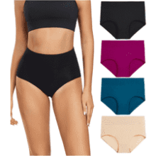 Wirarpa Women's High Waisted Cotton Underwear - 4 Pack