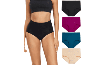 Wirarpa Women's High Waisted Cotton Underwear - 4 Pack