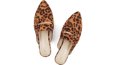 Women's Black Suede Mules - Comfortable Work Loafers