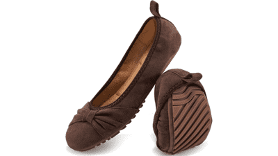 Womens Bowknot Ballet Flats - Comfortable Slip-ons