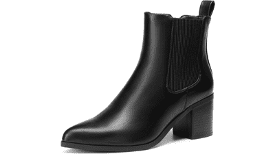 Women's Chelsea Ankle Boots - Retro Chunky Heel Booties
