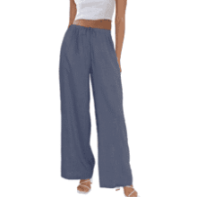 Women's Cotton Linen Wide Leg Palazzo Pants