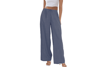 Women's Cotton Linen Wide Leg Palazzo Pants