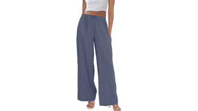 Women's Cotton Linen Wide Leg Palazzo Pants