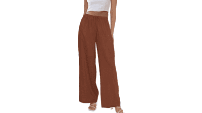 Women's Cotton Linen Wide Leg Palazzo Pants