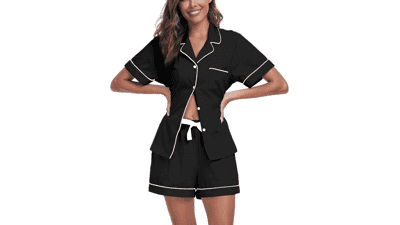 Women's Cotton Short Sleeve Pajama Set