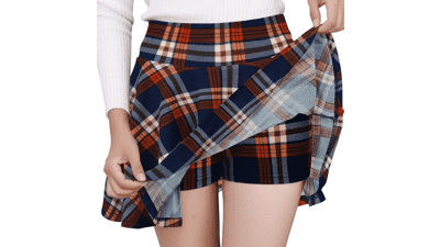 Women's Flared Skater Skirt with Shorts - Versatile Mini
