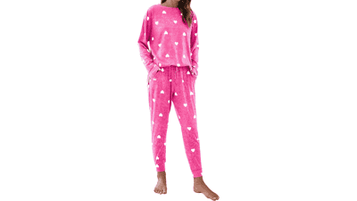 Women's Heart Print Pajama Set