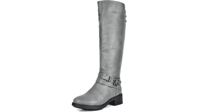Women's Knee High Buckle Riding Boots