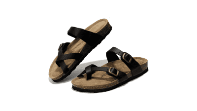 Womens Leather Sandals: Summer Beach Cork Slides