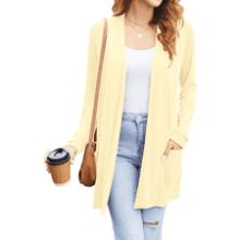 Womens Lightweight Open Front Cardigan with Pockets