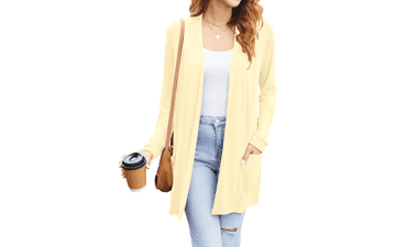 Womens Lightweight Open Front Cardigan with Pockets