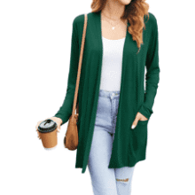 Women's Lightweight Open Front Cardigan with Pockets