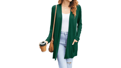 Women's Lightweight Open Front Cardigan with Pockets