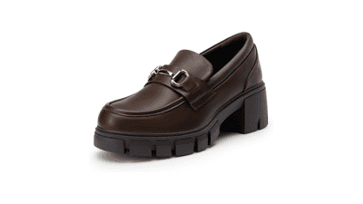 Women's Platform Loafers - Chunky Slip-Ons