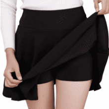 Women's Pleated Skater Skirt with Shorts