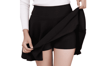 Women's Pleated Skater Skirt with Shorts
