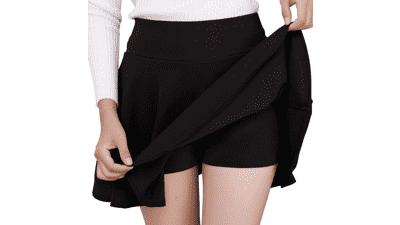 Women's Pleated Skater Skirt with Shorts