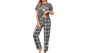 Women's Short Sleeve Pajama Set - Soft Sleepwear with Pockets