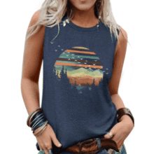 Women's Sleeveless Graphic Tank Top - Summer 2025