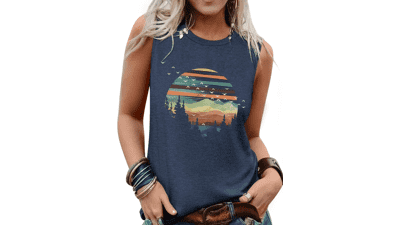 Women's Sleeveless Graphic Tank Top - Summer 2025