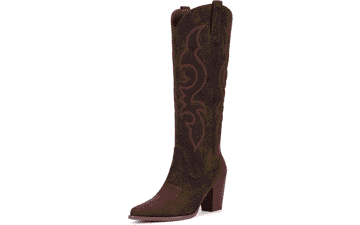 Women's Suede Cowboy Boots - Knee High Western Boots
