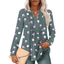 Women's Tunic Top: Fall Fashion & Plus Size Pleated Blouse