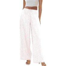 Women's Wide Leg Palazzo Pants - Cotton Linen Trousers