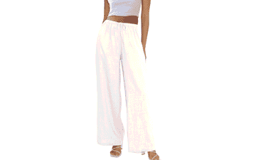 Women's Wide Leg Palazzo Pants - Cotton Linen Trousers