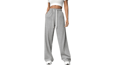 Women's Wide Leg Sweatpants - High Waisted & Baggy