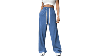 Women's Wide Leg Sweatpants - High Waisted & Baggy