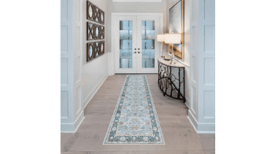 YOUFORTONG Green Non-Slip Runner Rug - 2x7 Hallway Rug