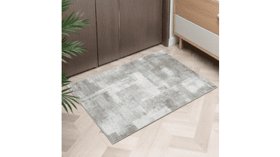 Zesthome Washable 2x3 Area Rug: Abstract, Stain-Resistant, Non-Slip