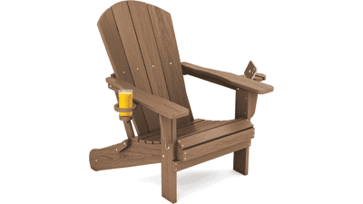 Adirondack Chair with Cup Holder - Weather Resistant