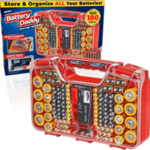 Battery Daddy Organizer Case - Holds 180 Batteries with Tester
