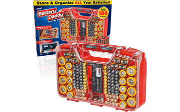 Battery Daddy Organizer Case - Holds 180 Batteries with Tester