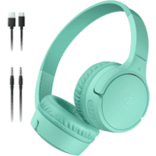 Belkin SoundForm Mini: Safe & Fun Kids Bluetooth Headphones - Mint