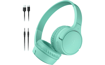 Belkin SoundForm Mini: Safe & Fun Kids Bluetooth Headphones - Mint