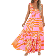 Boho Summer Maxi Dress - Spaghetti Strap Beach Dress