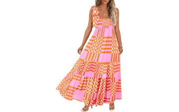Boho Summer Maxi Dress - Spaghetti Strap Beach Dress