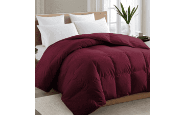 Burgundy King Comforter Set - Soft, All Season, Down Alternative