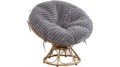 Fluffy Papasan Chair Cover - Soft Plush Slipcover