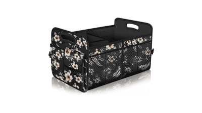 Hibiscus Car Trunk Organizer: 72L Waterproof Storage