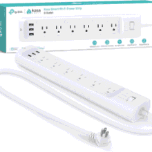 Kasa Smart Power Strip: 6 Outlets, 3 USB Ports - Alexa & Google Home