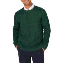 Mens Cable Crewneck Sweater