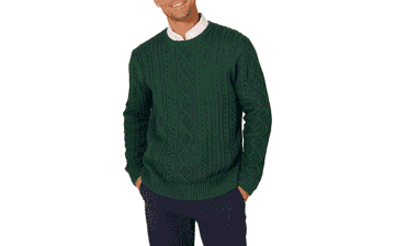 Mens Cable Crewneck Sweater