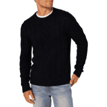 Mens Cable Crewneck Sweater